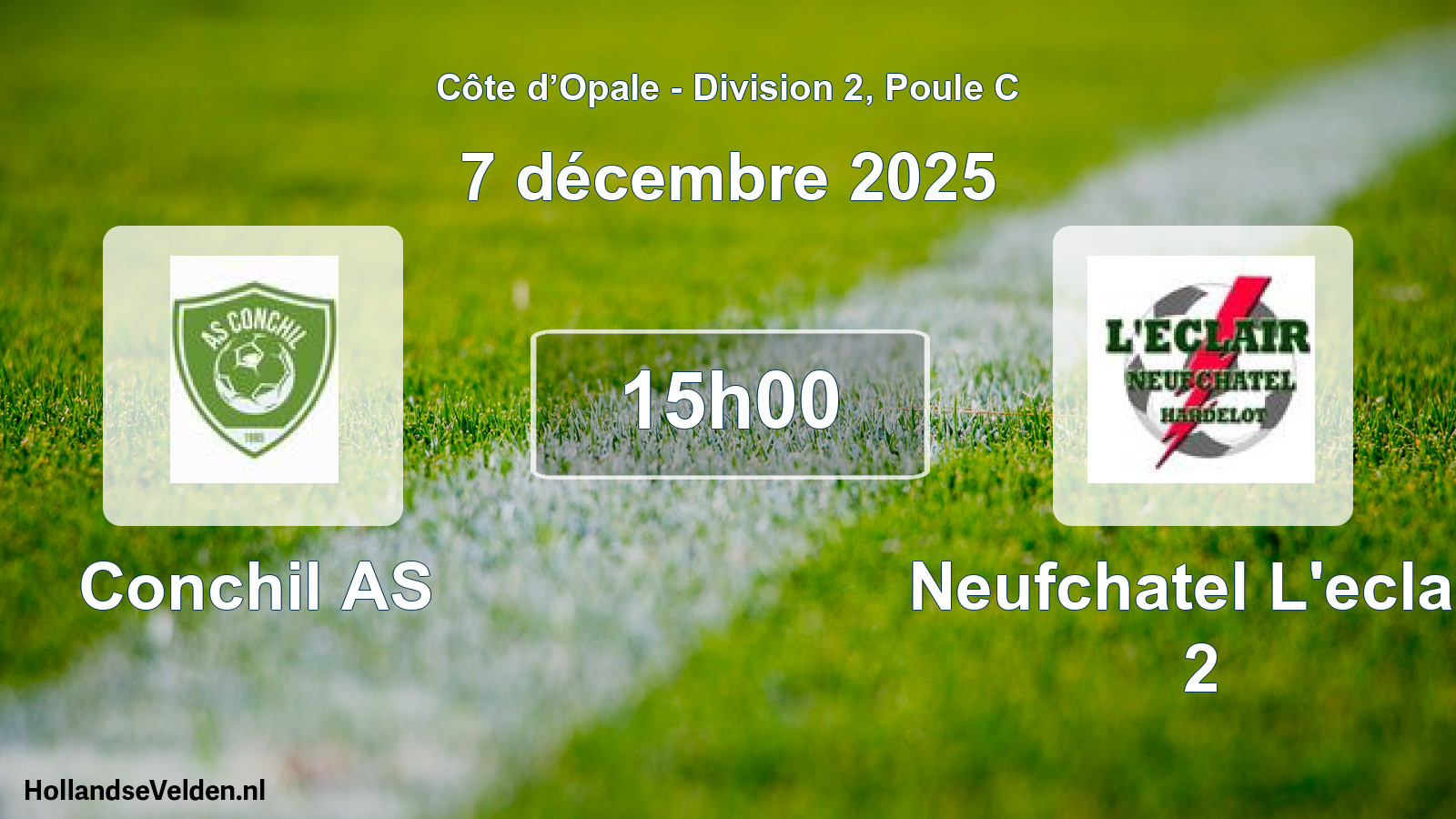 Match programmé: Conchil AS - Neufchatel L'eclair 2 (7 décembre 2025)