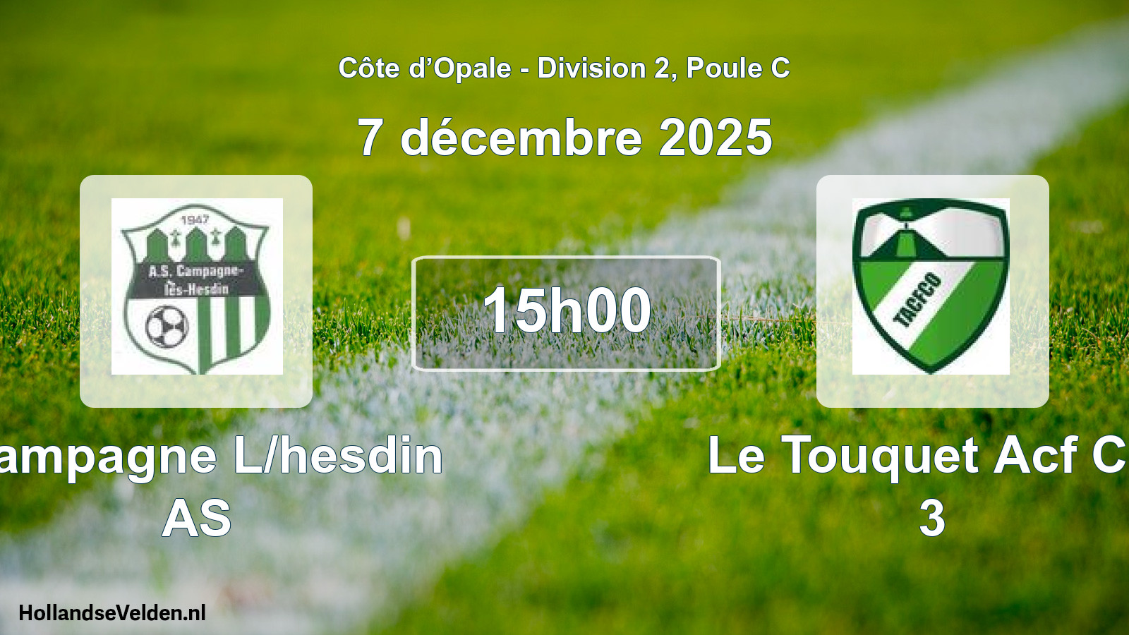 Match programmé: Campagne L/hesdin AS - Le Touquet Acf Co 3 (7 décembre 2025)