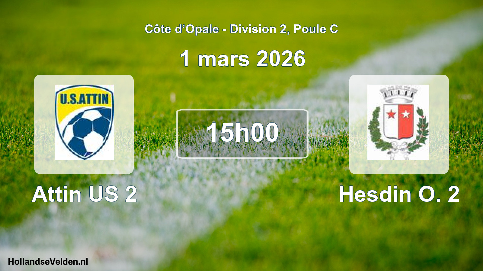 Match programmé: Attin US 2 - Hesdin O. 2 (1 mars 2026)