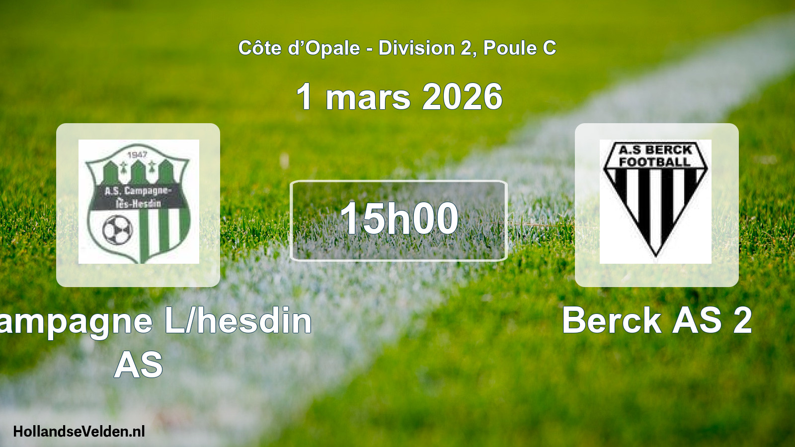 Match programmé: Campagne L/hesdin AS - Berck AS 2 (1 mars 2026)