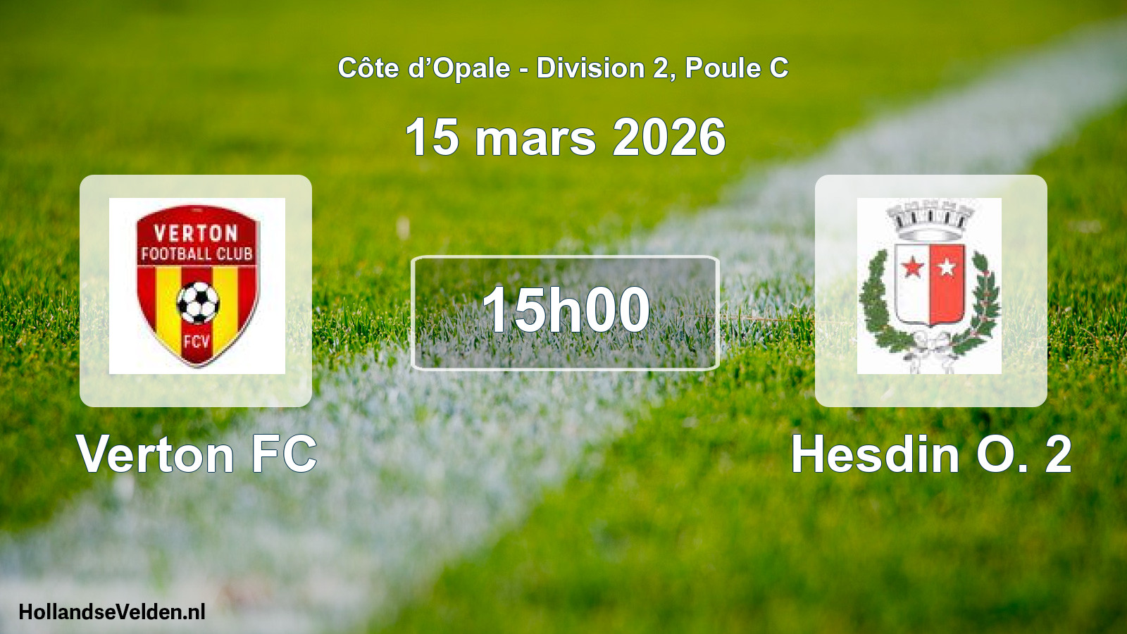 Match programmé: Verton FC - Hesdin O. 2 (15 mars 2026)