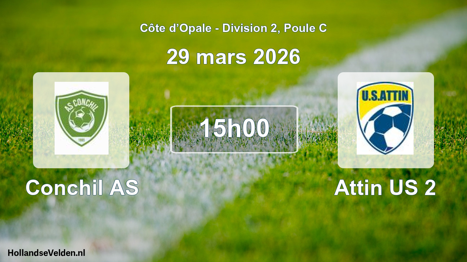 Match programmé: Conchil AS - Attin US 2 (29 mars 2026)