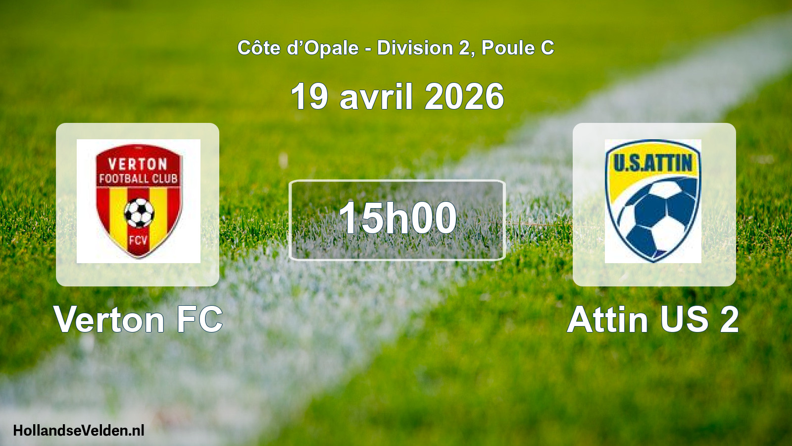 Match programmé: Verton FC - Attin US 2 (19 avril 2026)