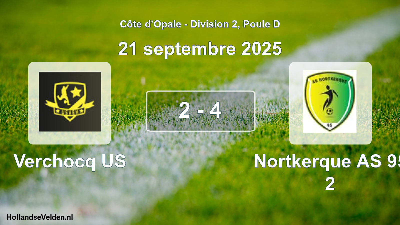 Match joué: Verchocq US - Nortkerque AS 95 2 2 - 4 (21 septembre 2025)