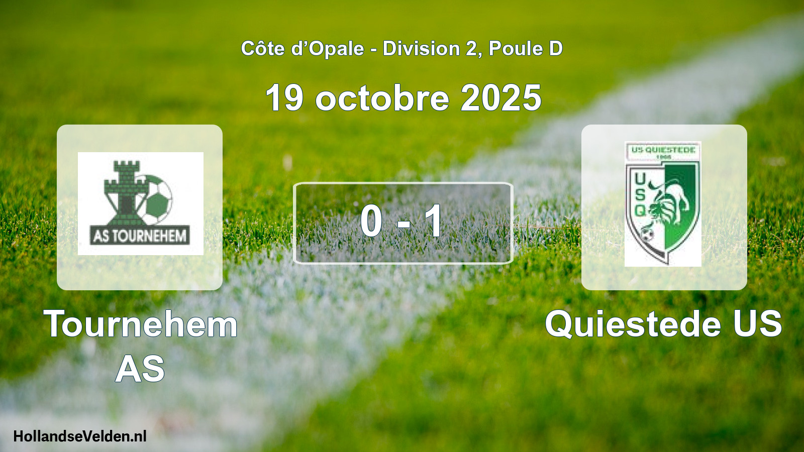 Total number of matches played: Tournehem AS - Quiestede US 0 - 1 (19 October 2025)