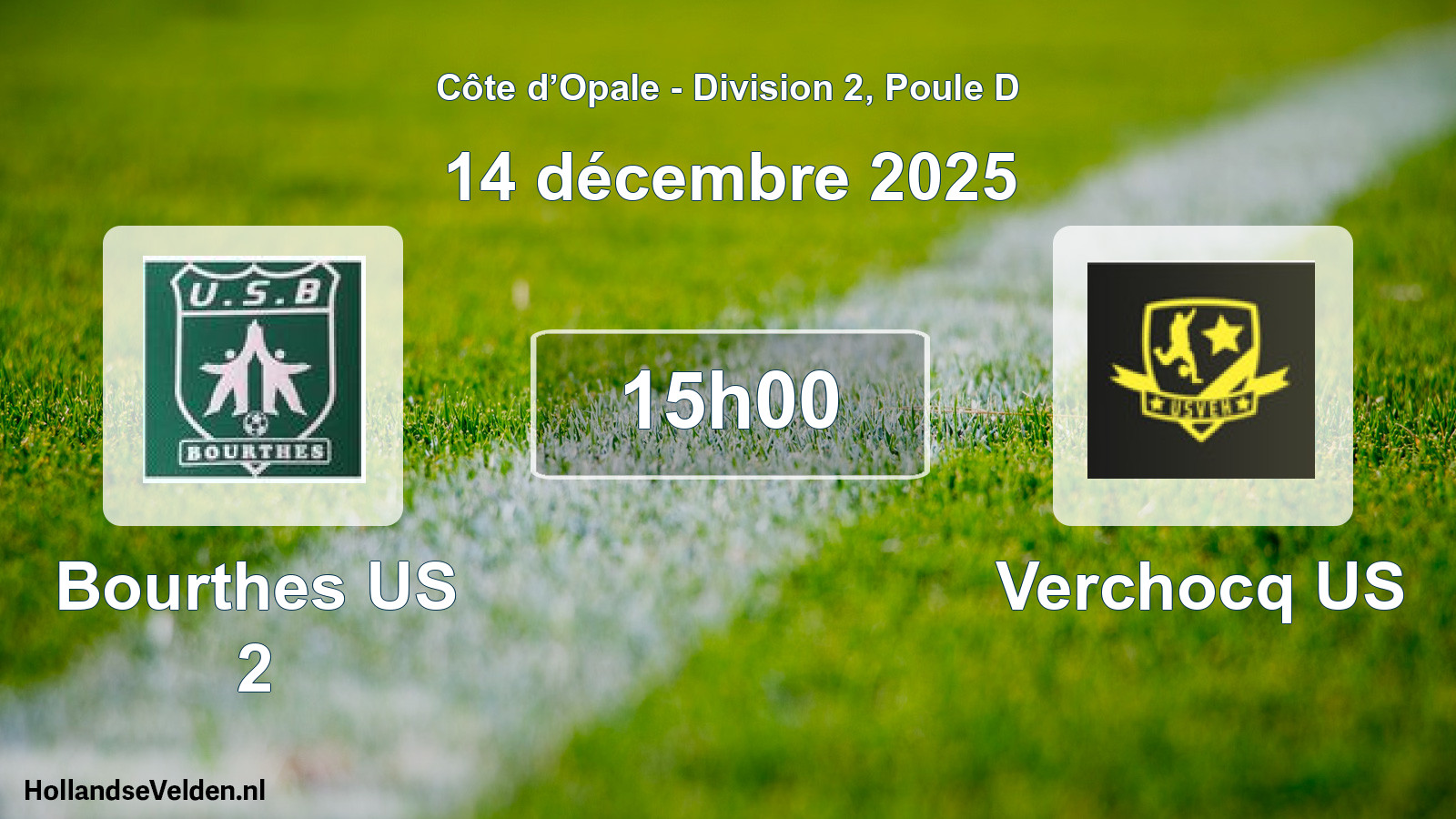 Geplande wedstrijd: Bourthes US 2 - Verchocq US (14 december 2025)