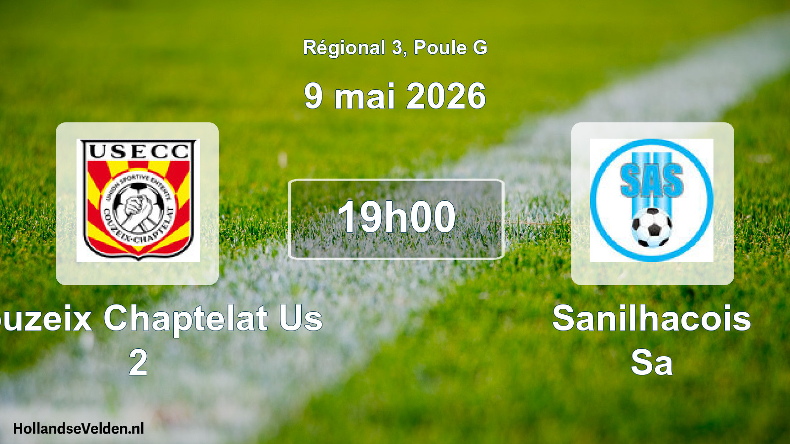 Geplande wedstrijd: Couzeix Chaptelat Us 2 - Sanilhacois Sa (9 mai 2026)