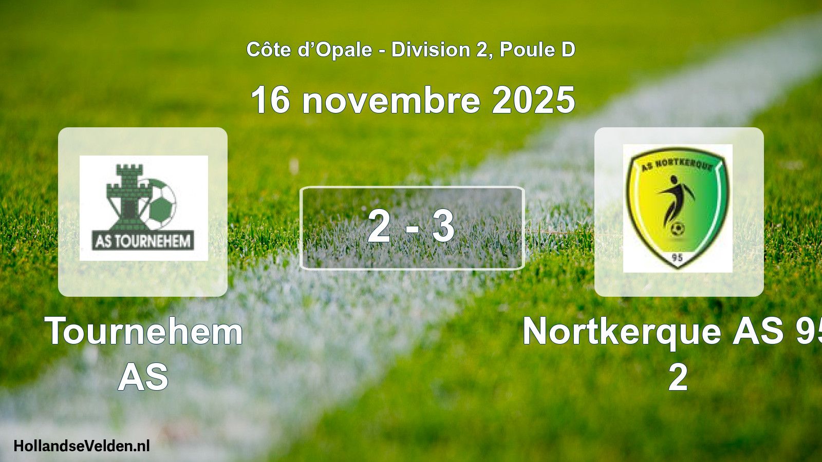 Match joué: Tournehem AS - Nortkerque AS 95 2 2 - 3 (16 novembre 2025)