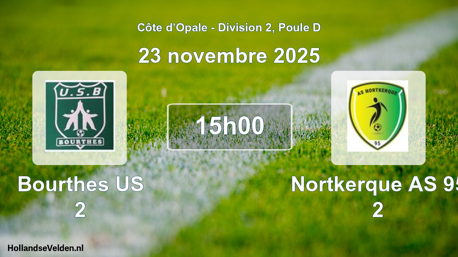 Match programmé: Bourthes US 2 - Nortkerque AS 95 2 (23 novembre 2025)