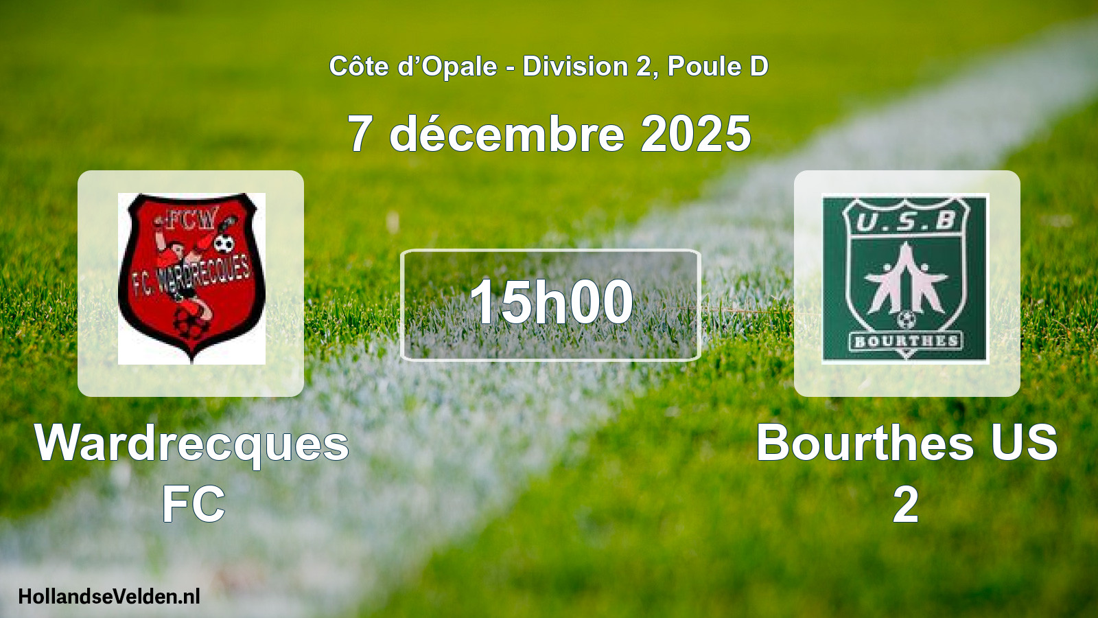 Match programmé: Wardrecques FC - Bourthes US 2 (7 décembre 2025)