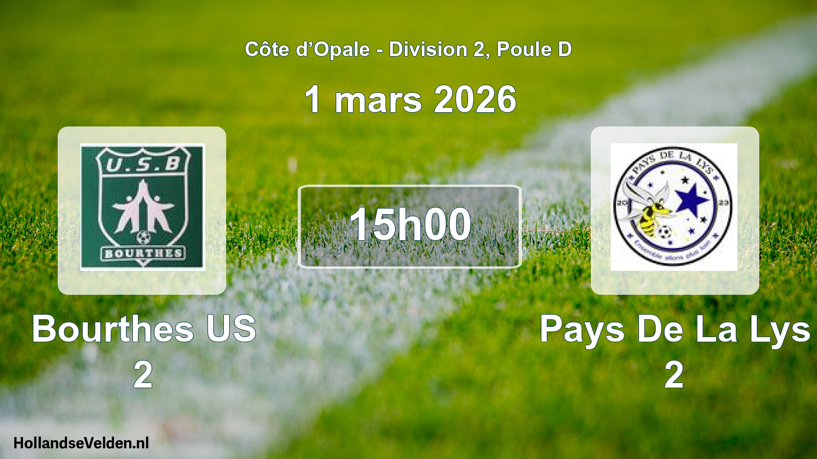 Scheduled Match: Bourthes US 2 - Pays De La Lys 2 (1 March 2026)