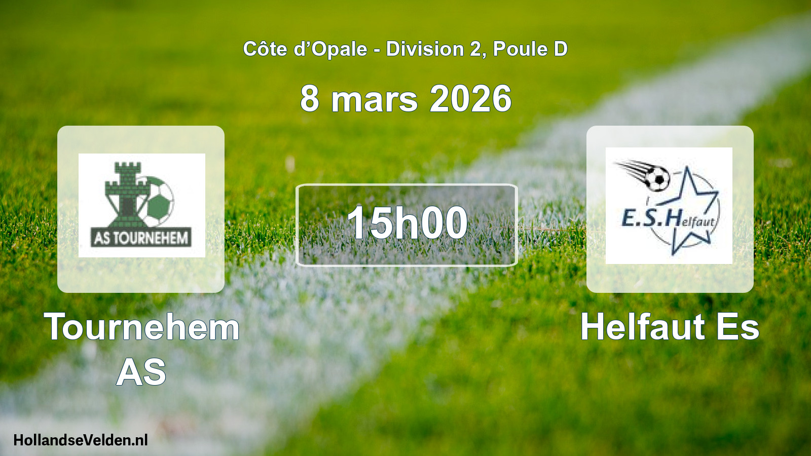 Match programmé: Tournehem AS - Helfaut Es (8 mars 2026)