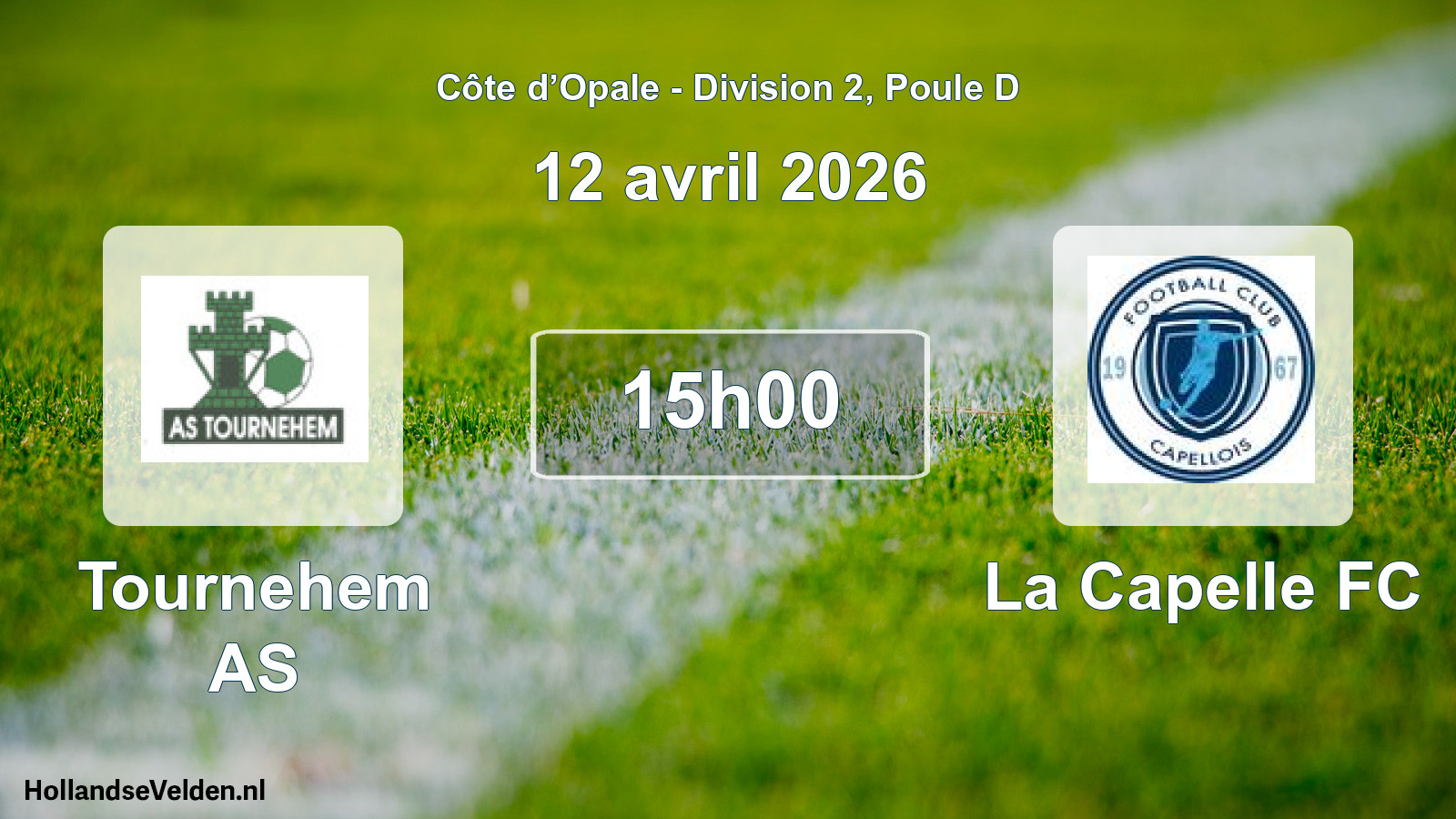 Match programmé: Tournehem AS - La Capelle FC (12 avril 2026)