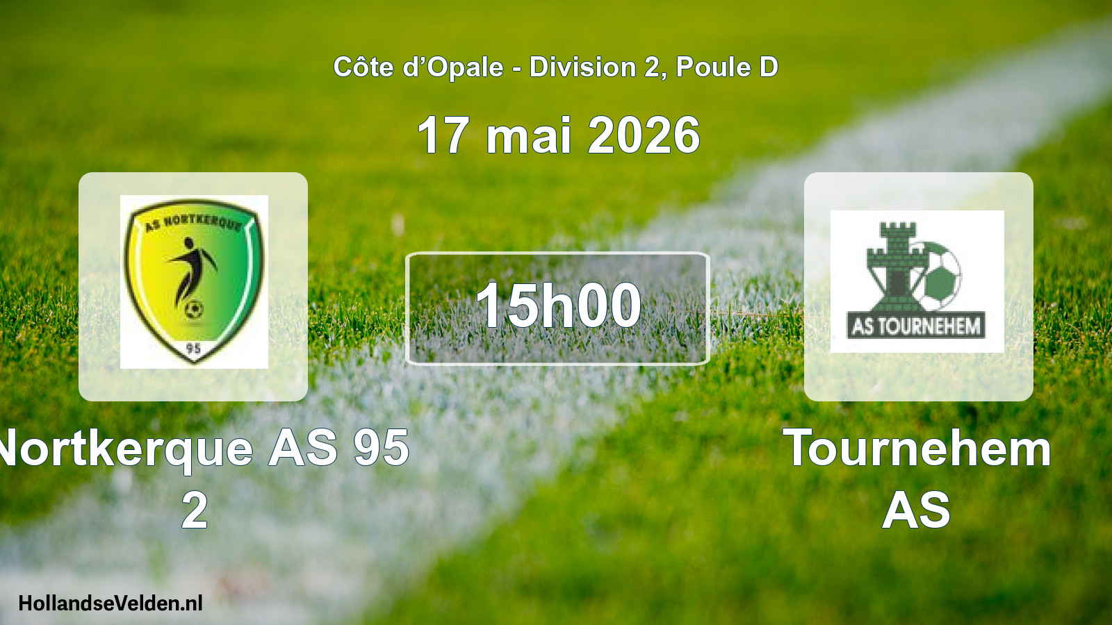 Match programmé: Nortkerque AS 95 2 - Tournehem AS (17 mai 2026)
