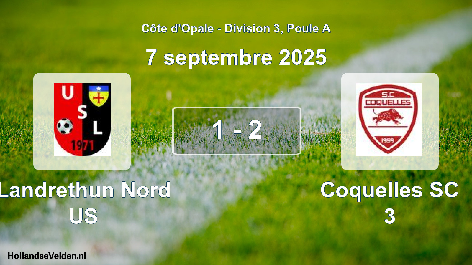 Gespeelde wedstrijd: Landrethun Nord US - Coquelles SC 3 1 - 2 (7 september 2025)