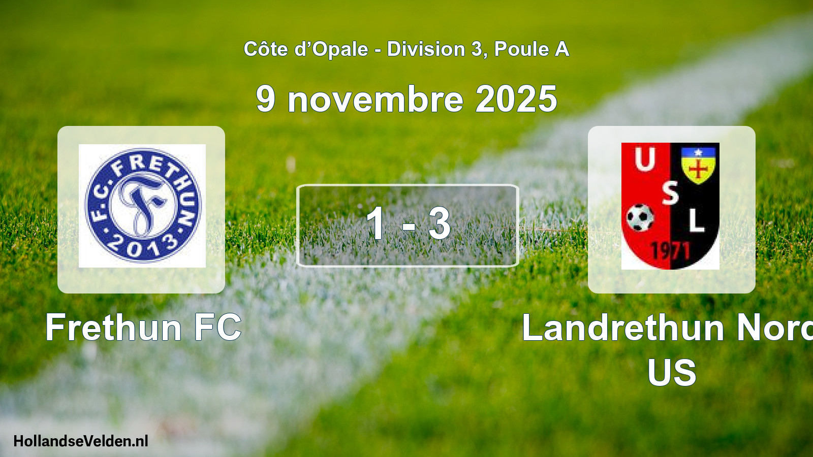 Match joué: Frethun FC - Landrethun Nord US 1 - 3 (9 novembre 2025)