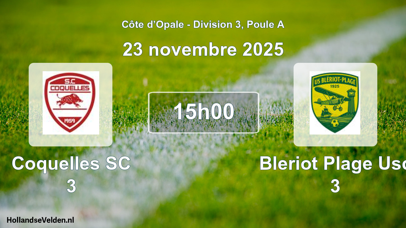 Geplande wedstrijd: Coquelles SC 3 - Bleriot Plage Usc 3 (23 november 2025)