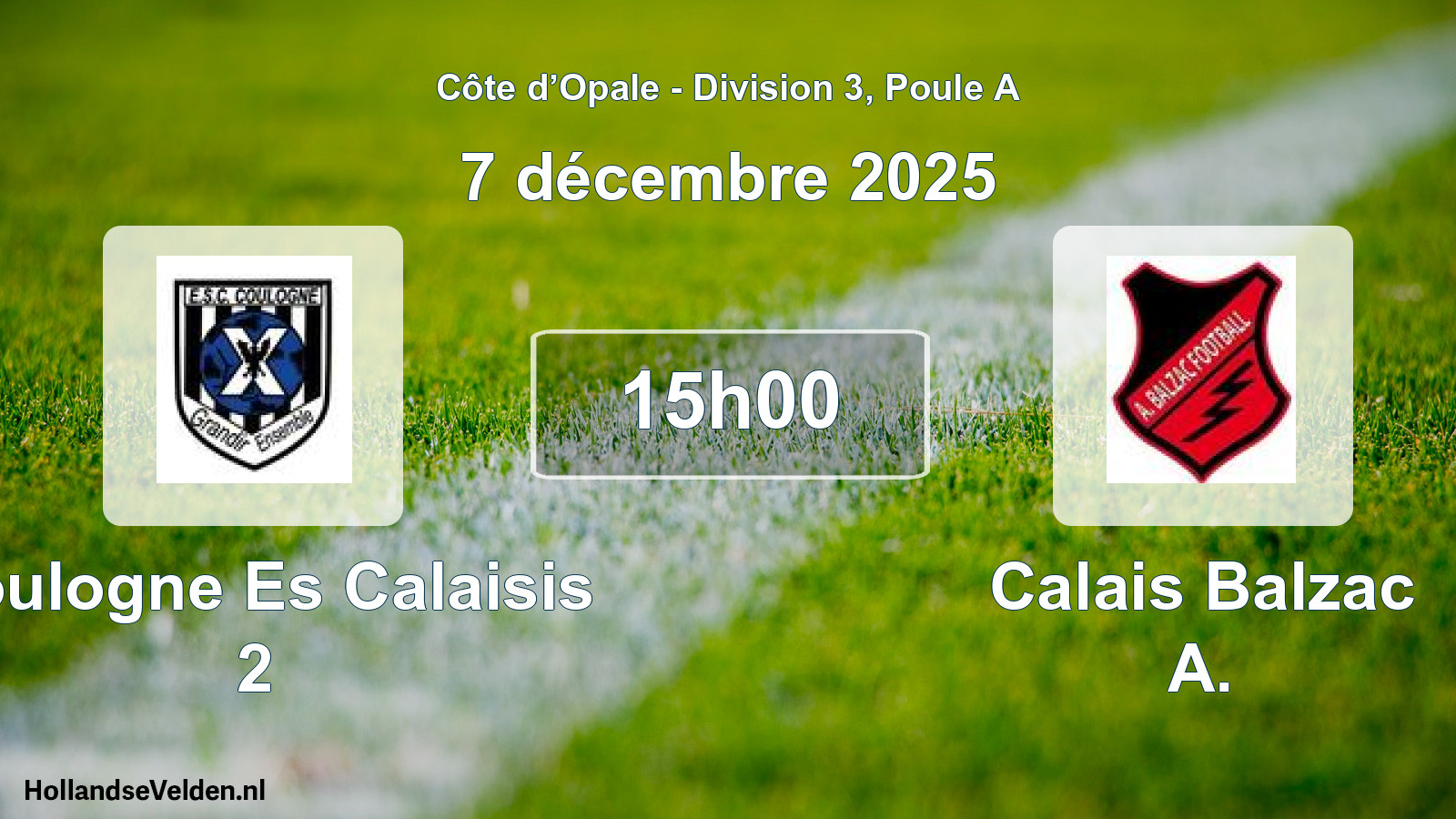 Match programmé: Coulogne Es Calaisis 2 - Calais Balzac A. (7 décembre 2025)