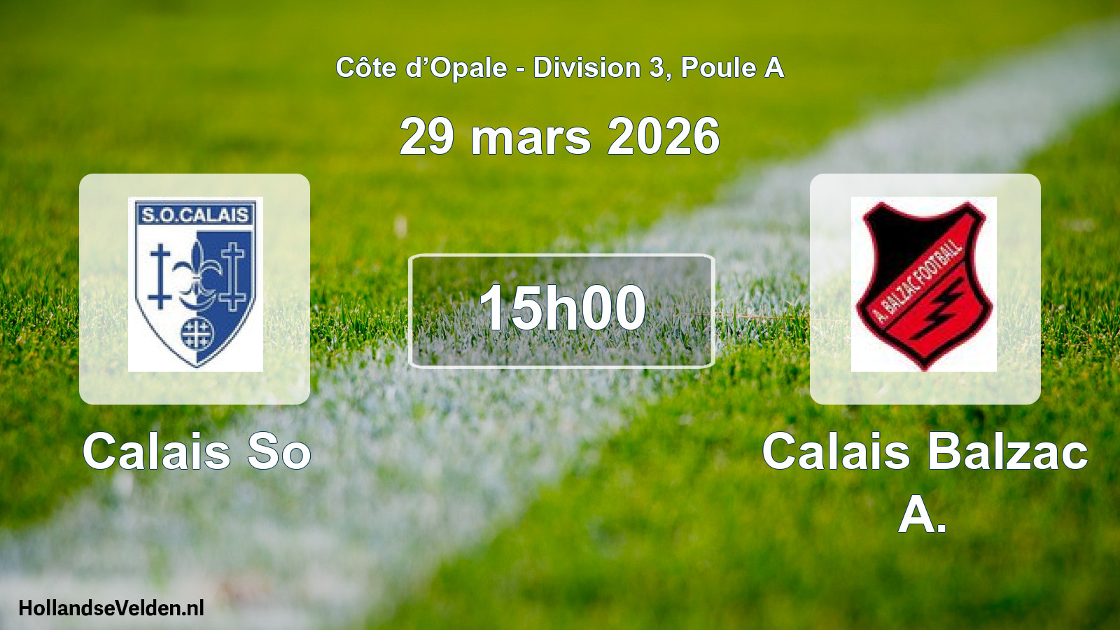 Match programmé: Calais So - Calais Balzac A. (29 mars 2026)