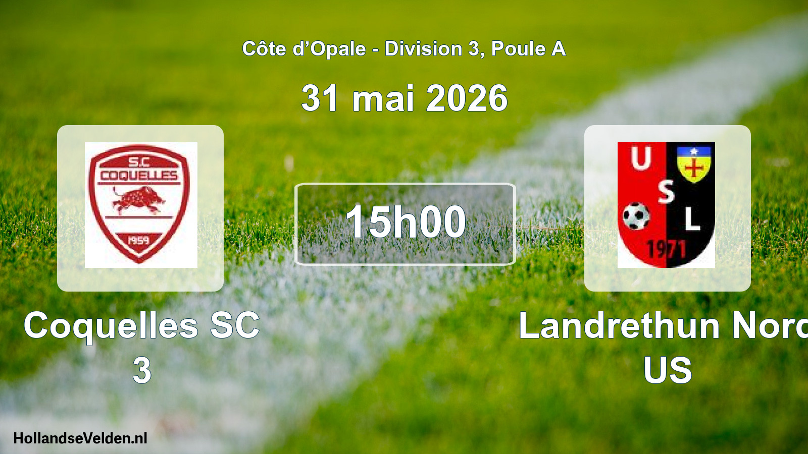Match programmé: Coquelles SC 3 - Landrethun Nord US (31 mai 2026)