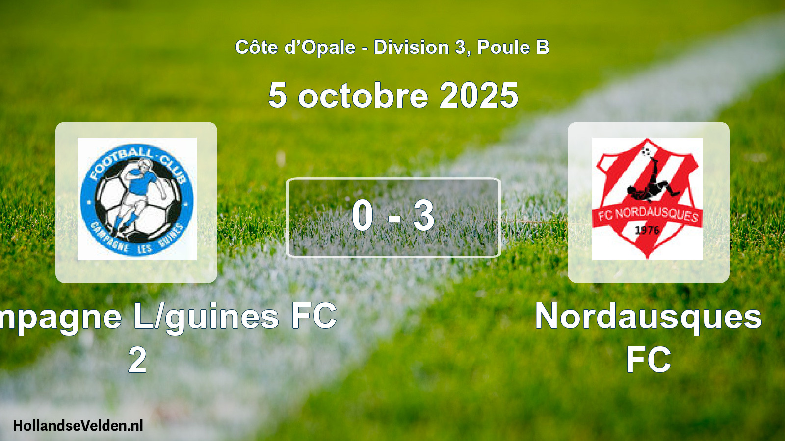 Gespeelde wedstrijd: Campagne L/guines FC 2 - Nordausques FC 0 - 3 (5 oktober 2025)