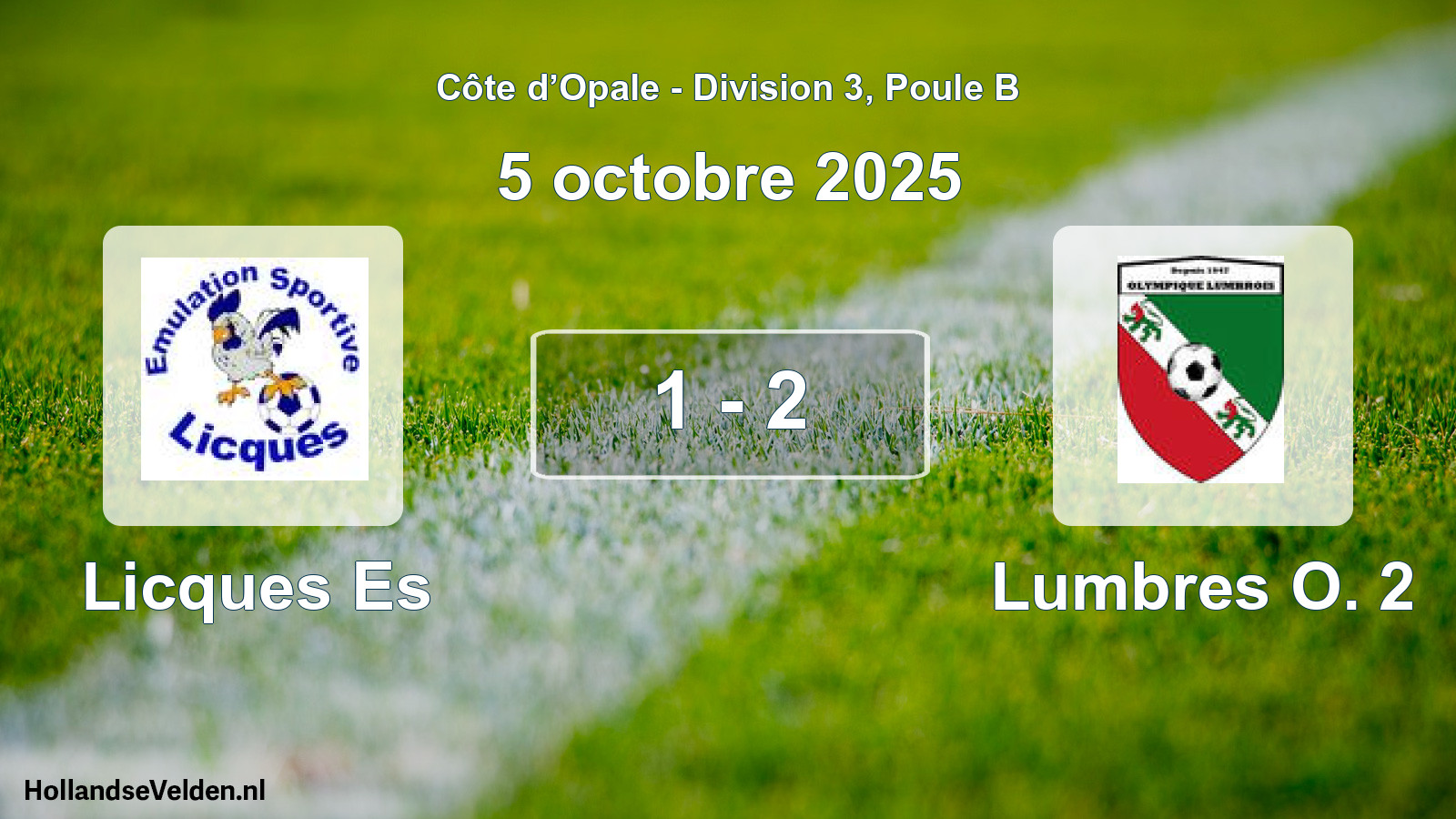 Total number of matches played: Licques Es - Lumbres O. 2 1 - 2 (5 October 2025)
