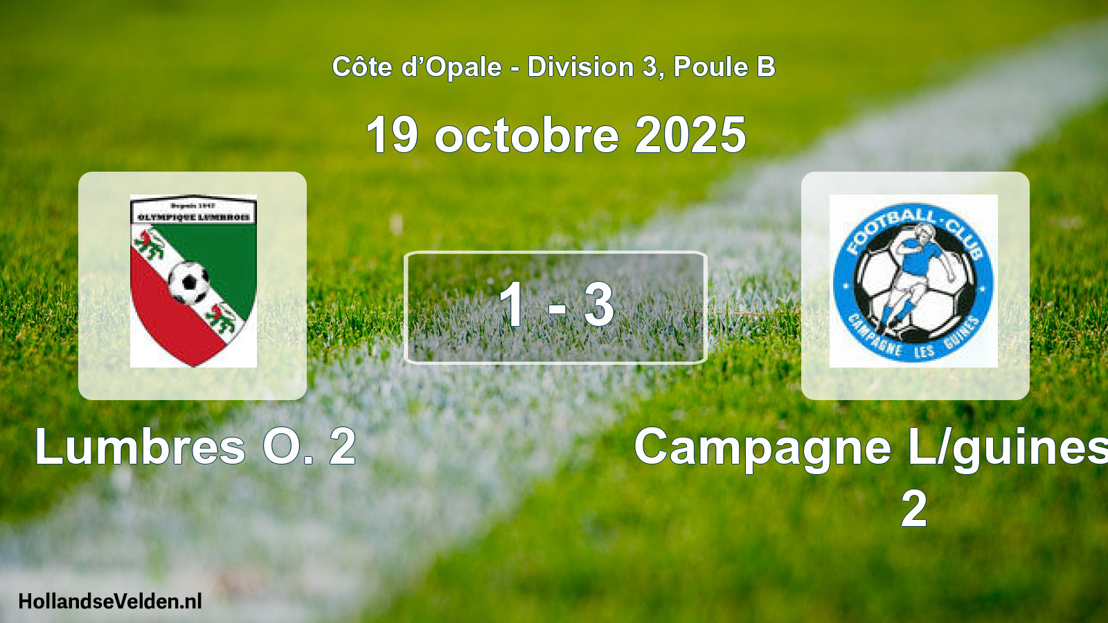 Match joué: Lumbres O. 2 - Campagne L/guines FC 2 1 - 3 (19 octobre 2025)