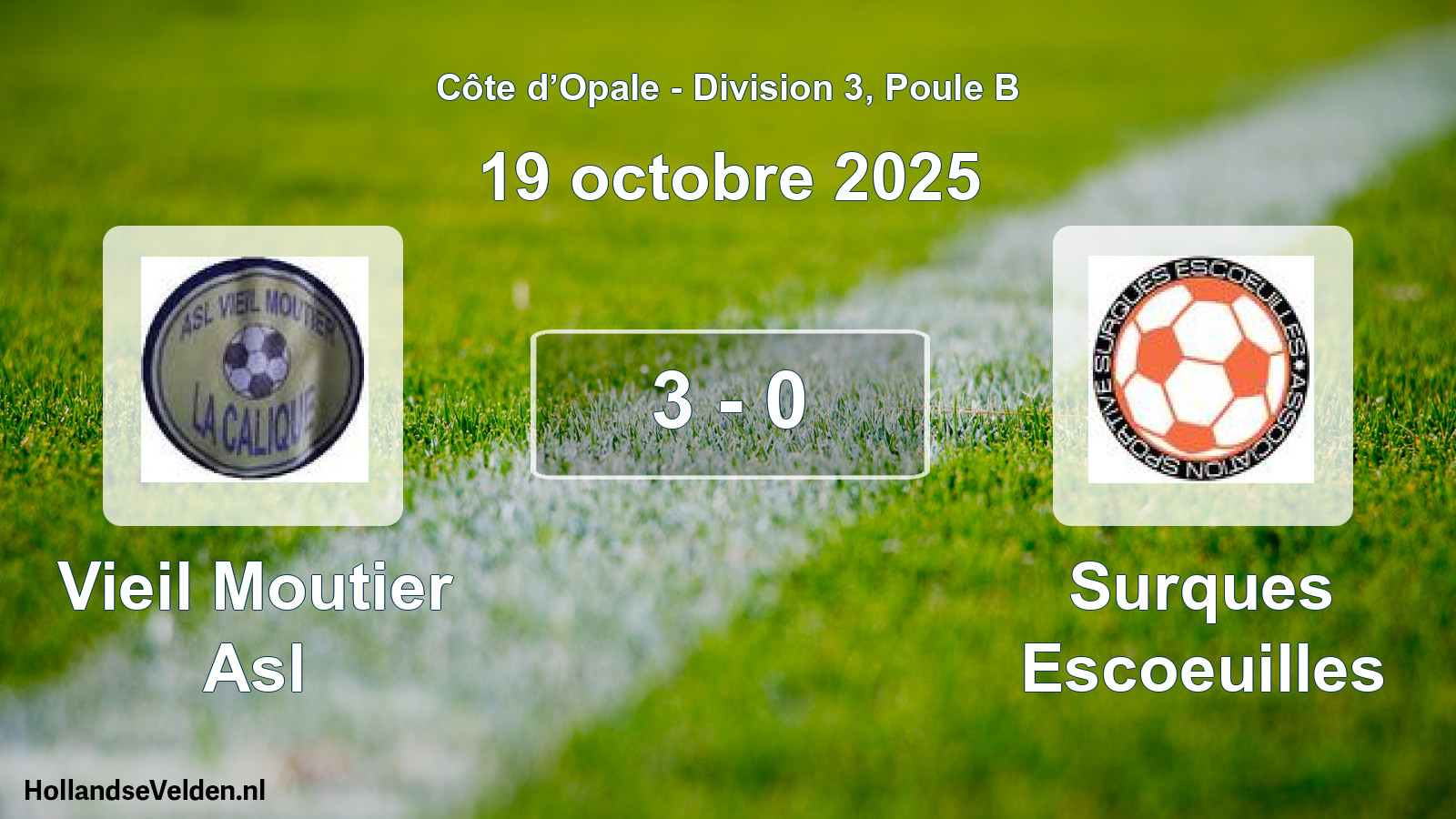 Match joué: Vieil Moutier Asl - Surques Escoeuilles 3 - 0 (19 octobre 2025)