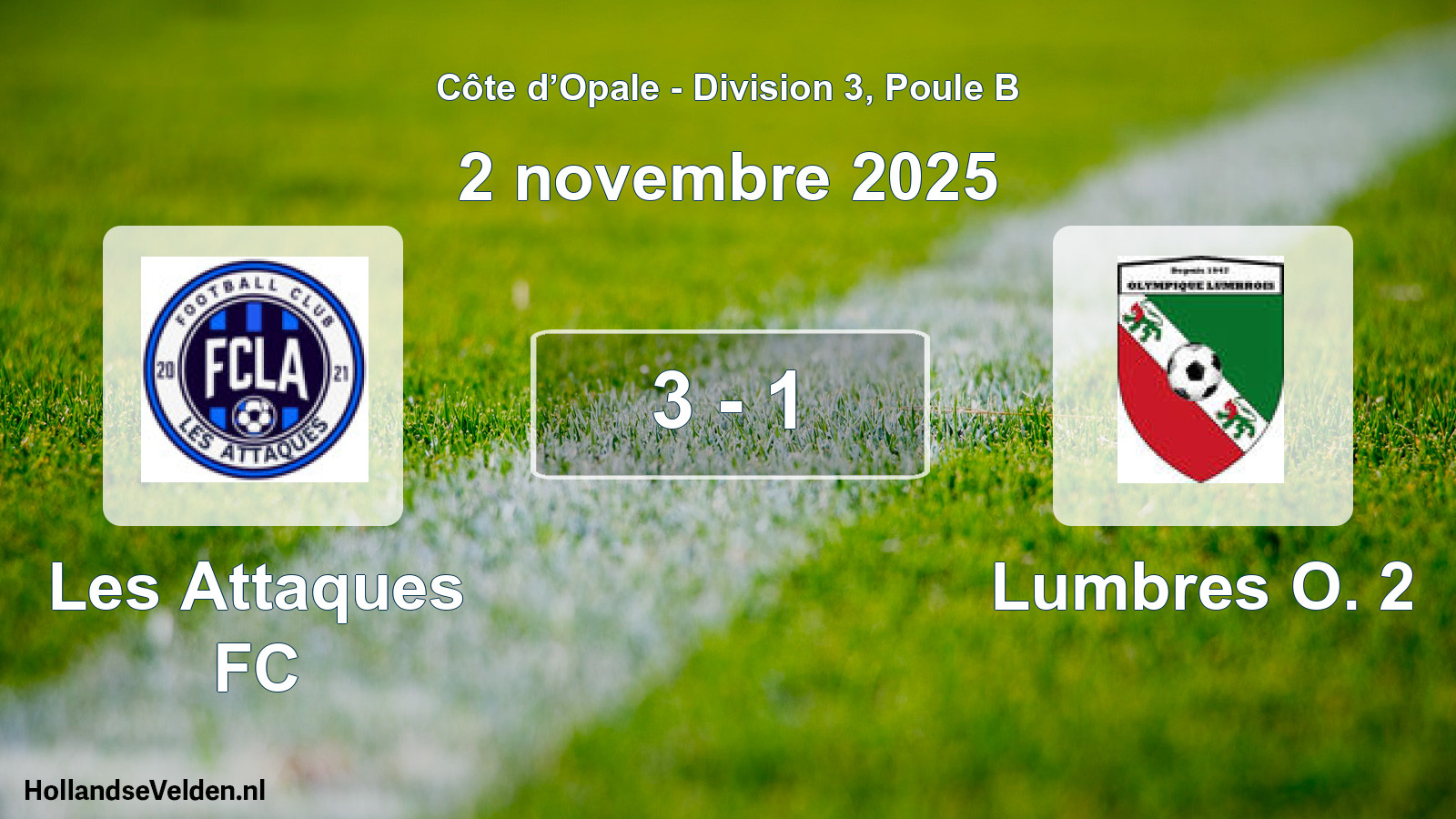 Match joué: Les Attaques FC - Lumbres O. 2 3 - 1 (2 novembre 2025)