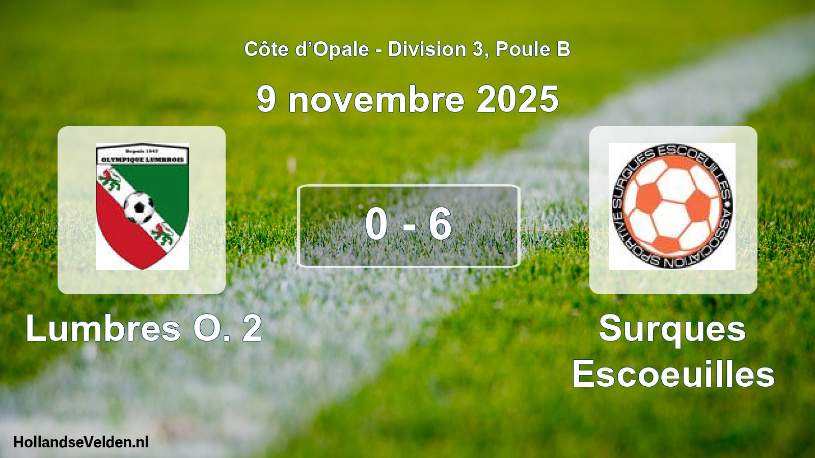 Match joué: Lumbres O. 2 - Surques Escoeuilles 0 - 6 (9 novembre 2025)