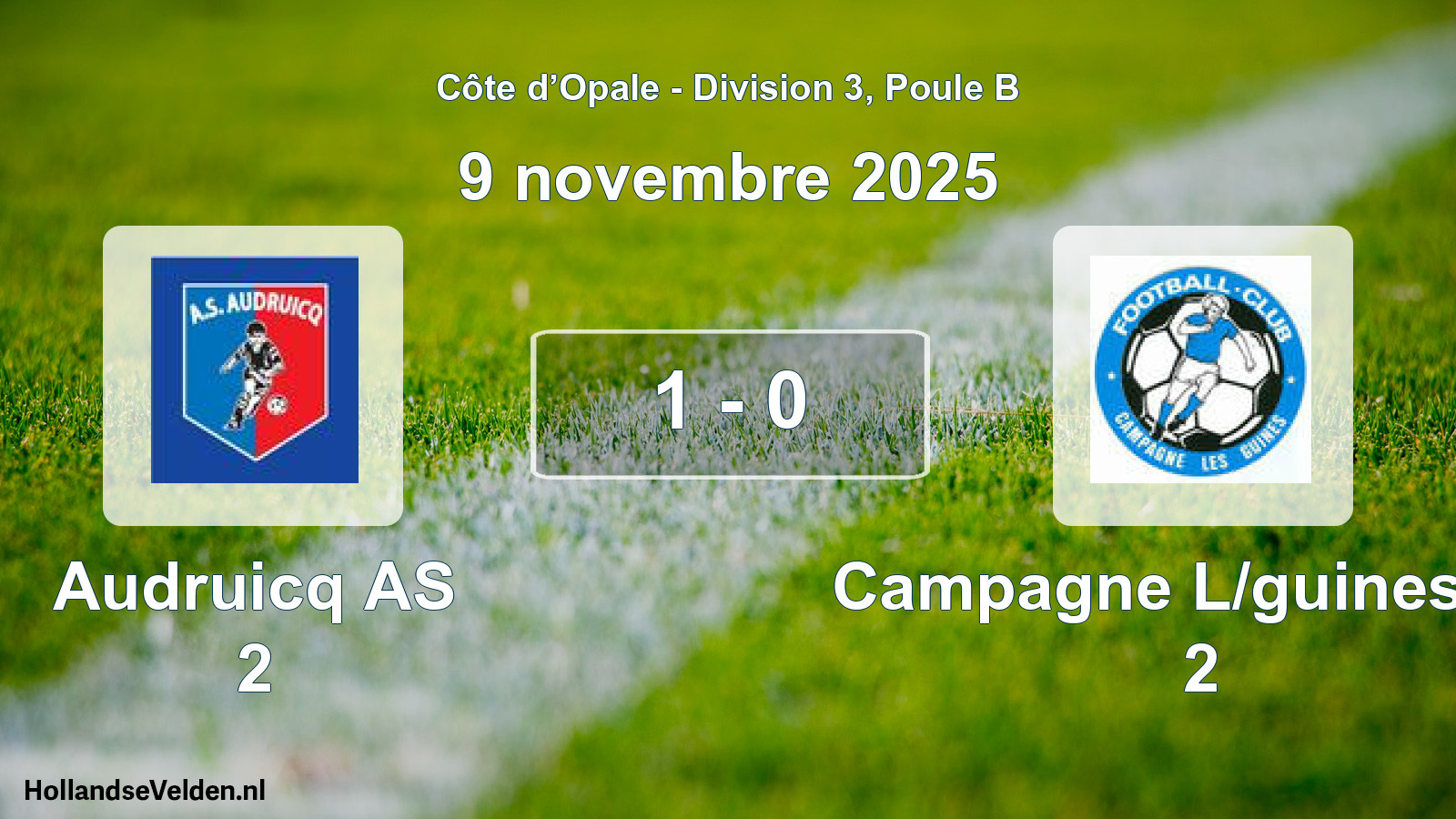 Gespeelde wedstrijd: Audruicq AS 2 - Campagne L/guines FC 2 1 - 0 (9 november 2025)