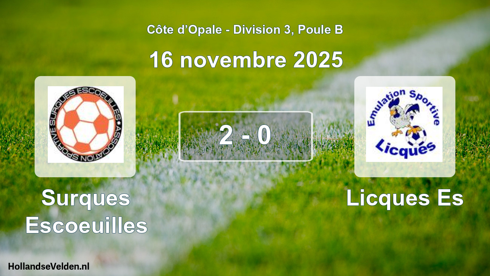 Match joué: Surques Escoeuilles - Licques Es 2 - 0 (16 novembre 2025)