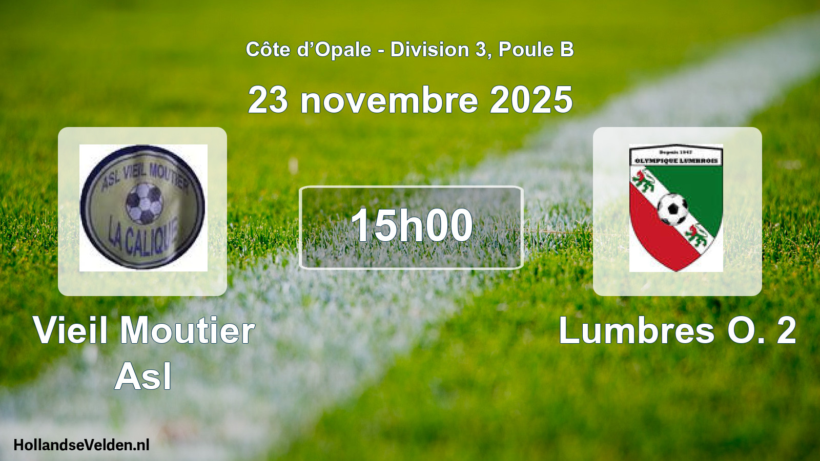 Geplande wedstrijd: Vieil Moutier Asl - Lumbres O. 2 (23 november 2025)