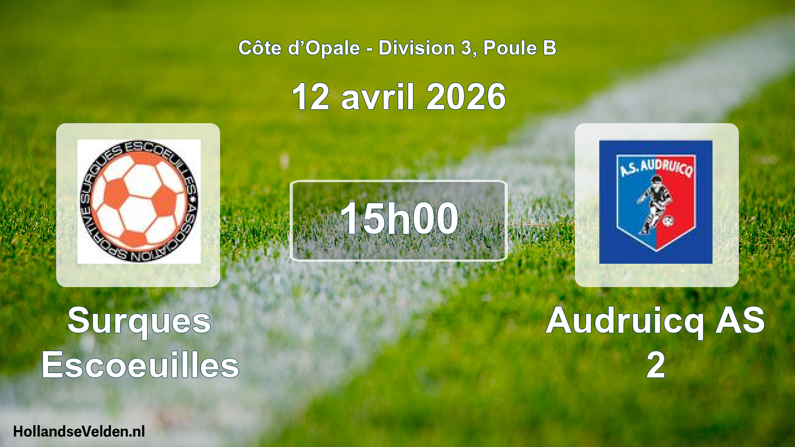 Match programmé: Surques Escoeuilles - Audruicq AS 2 (12 avril 2026)