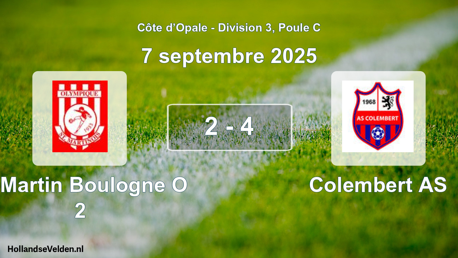Total number of matches played: St Martin Boulogne O 2 - Colembert AS 2 - 4 (7 September 2025)