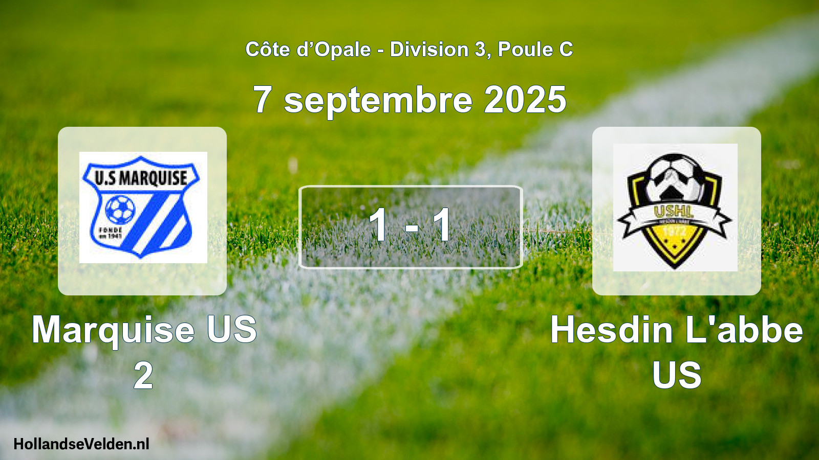 Match joué: Marquise US 2 - Hesdin L'abbe US 1 - 1 (7 septembre 2025)
