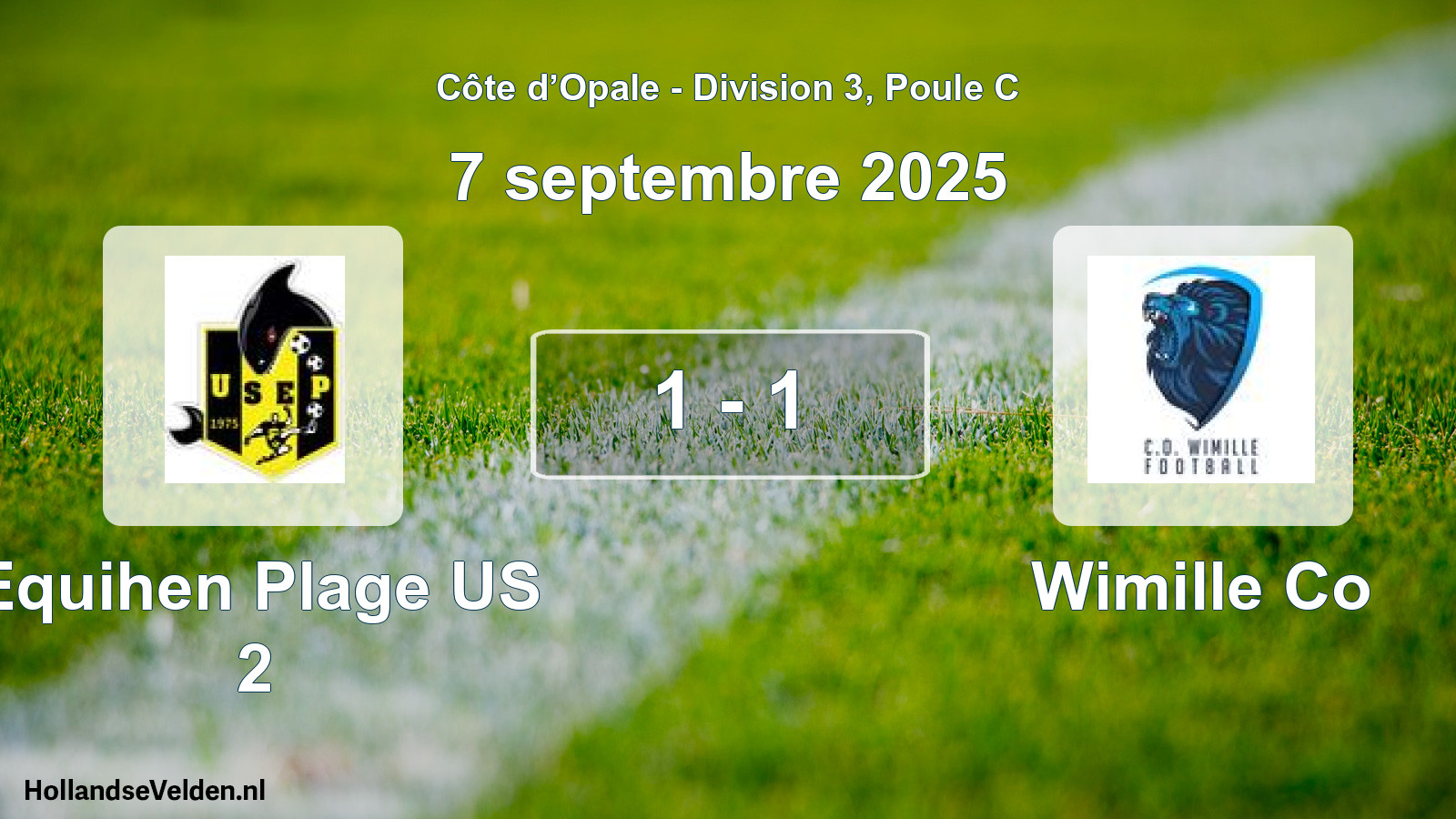Match joué: Equihen Plage US 2 - Wimille Co 1 - 1 (7 septembre 2025)