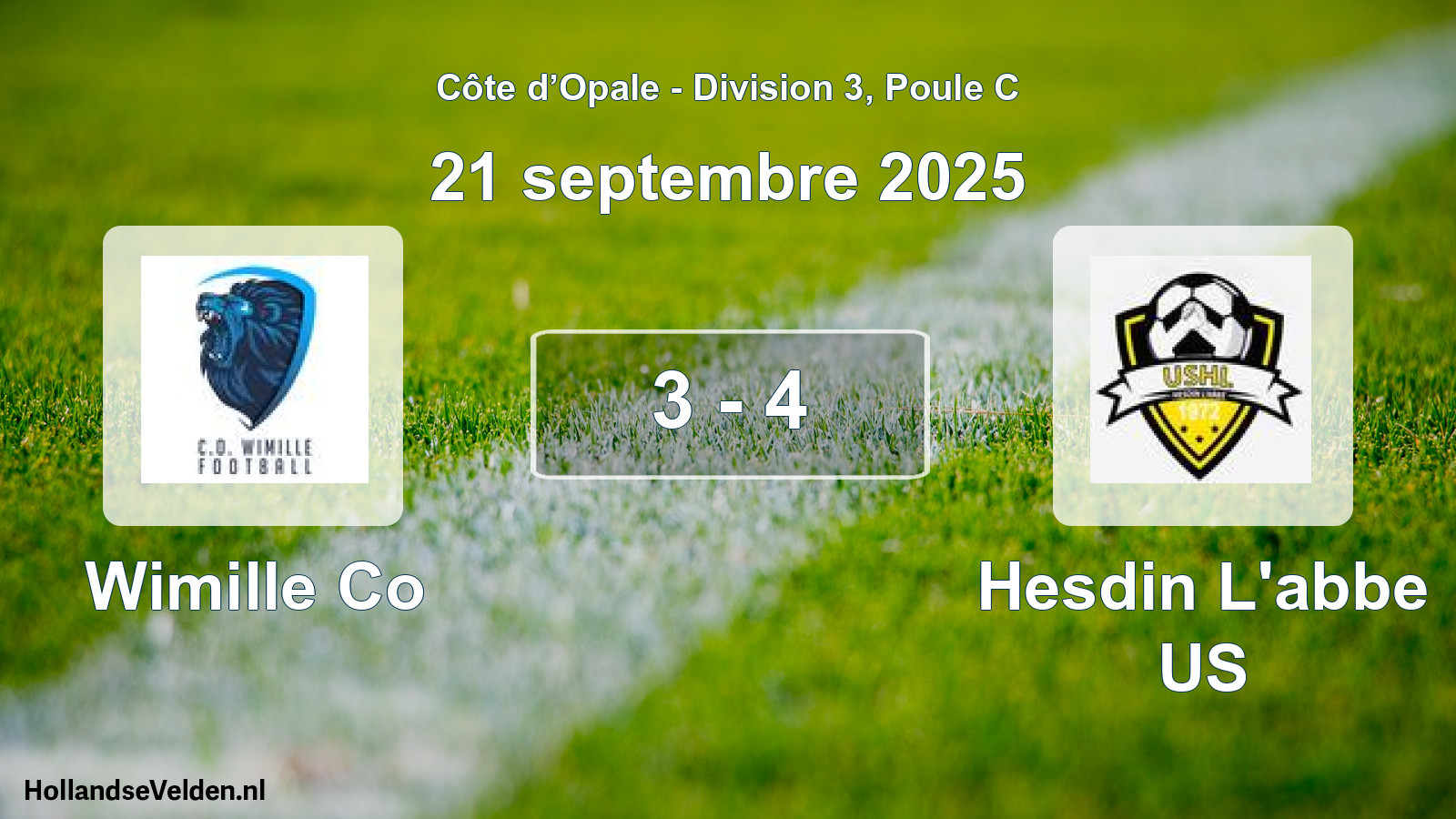 Match joué: Wimille Co - Hesdin L'abbe US 3 - 4 (21 septembre 2025)
