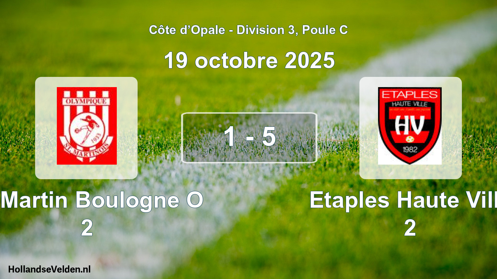 Match joué: St Martin Boulogne O 2 - Etaples Haute Ville 2 1 - 5 (19 octobre 2025)