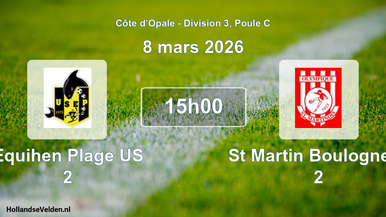 Match programmé: Equihen Plage US 2 - St Martin Boulogne O 2 (8 mars 2026)