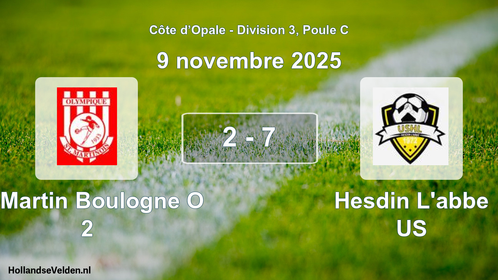 Match joué: St Martin Boulogne O 2 - Hesdin L'abbe US 2 - 7 (9 novembre 2025)