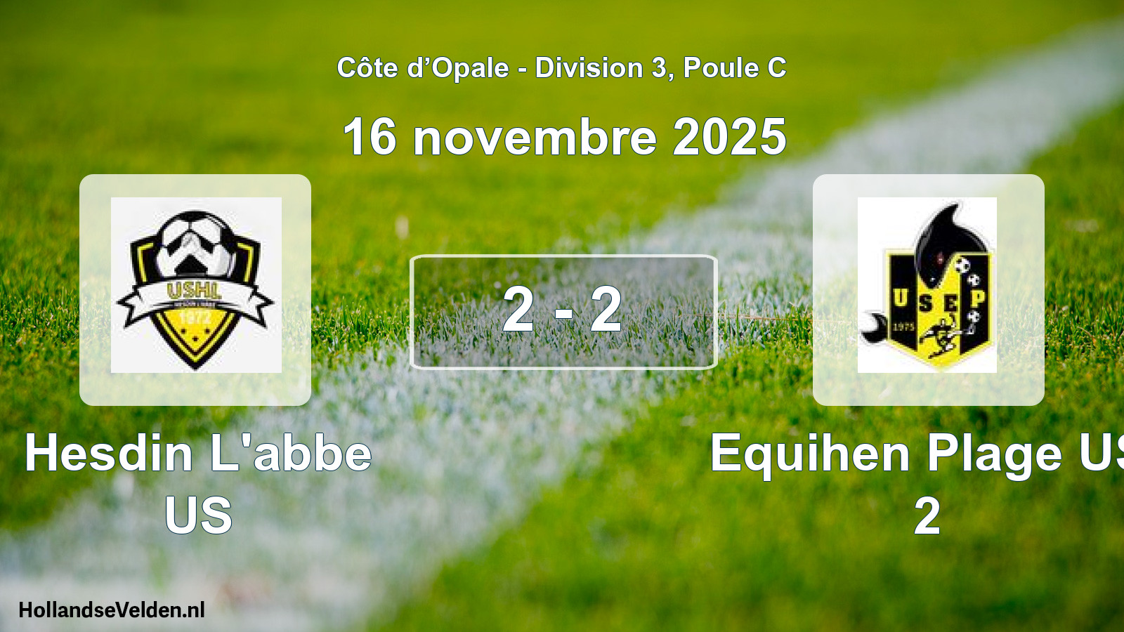 Match joué: Hesdin L'abbe US - Equihen Plage US 2 2 - 2 (16 novembre 2025)