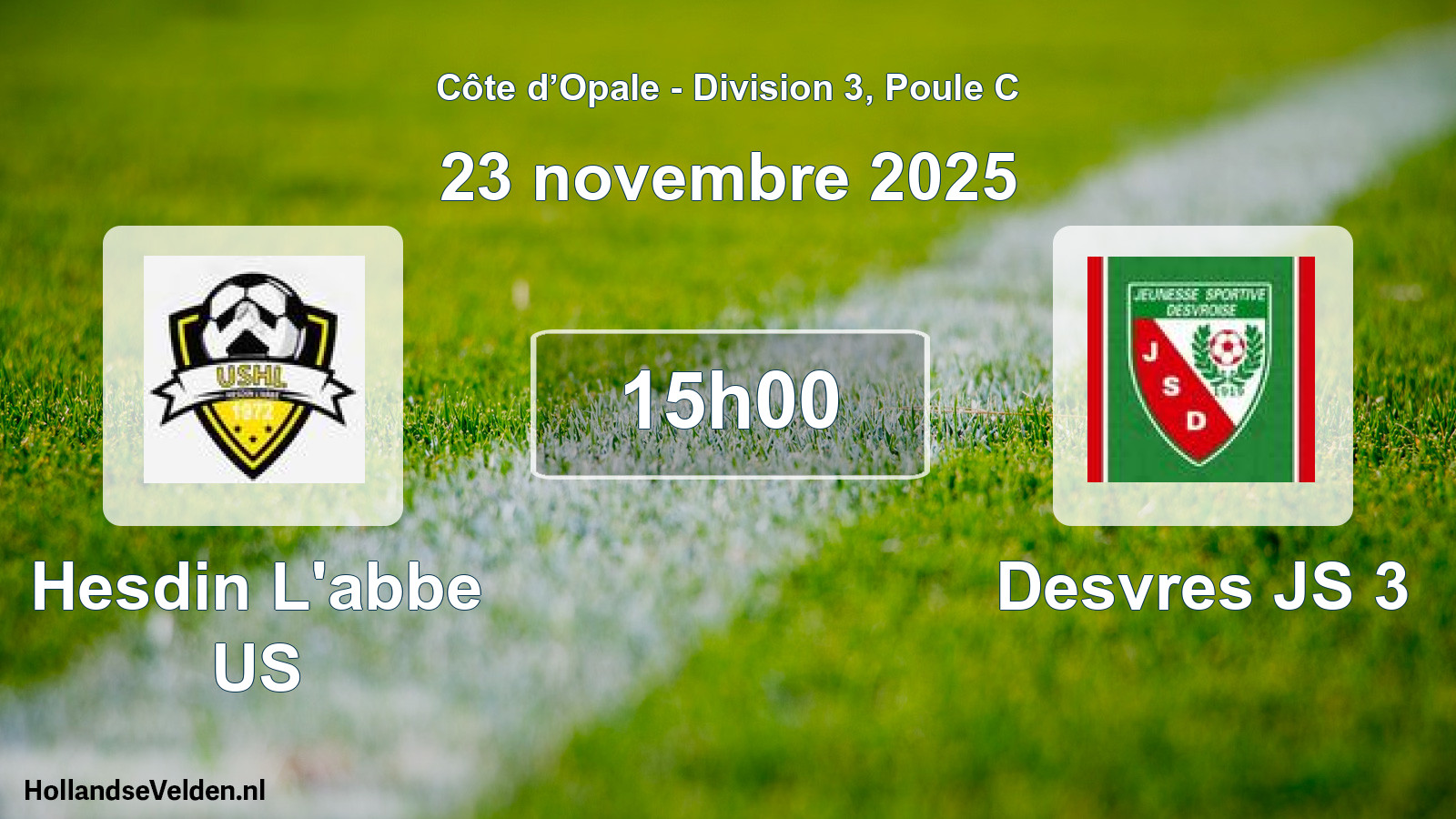 Match programmé: Hesdin L'abbe US - Desvres JS 3 (23 novembre 2025)