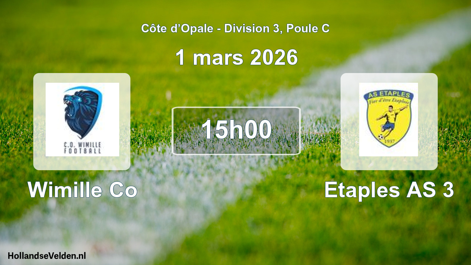 Match programmé: Wimille Co - Etaples AS 3 (1 mars 2026)