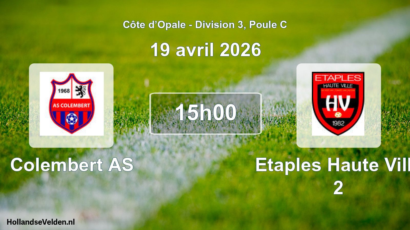 Match programmé: Colembert AS - Etaples Haute Ville 2 (19 avril 2026)