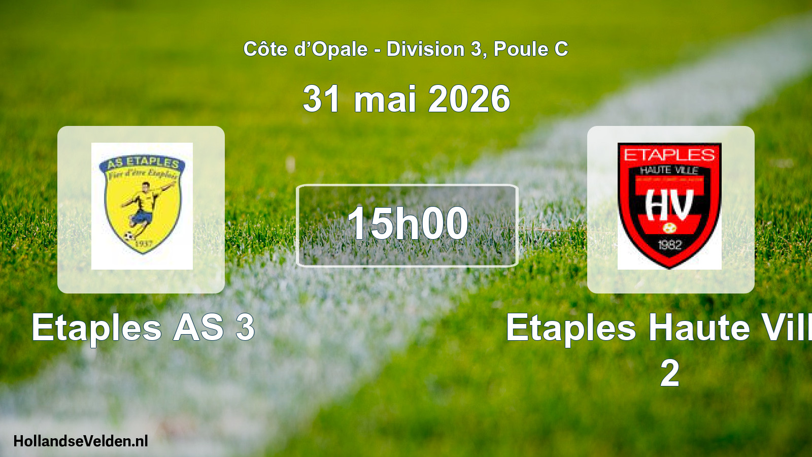 Match programmé: Etaples AS 3 - Etaples Haute Ville 2 (31 mai 2026)