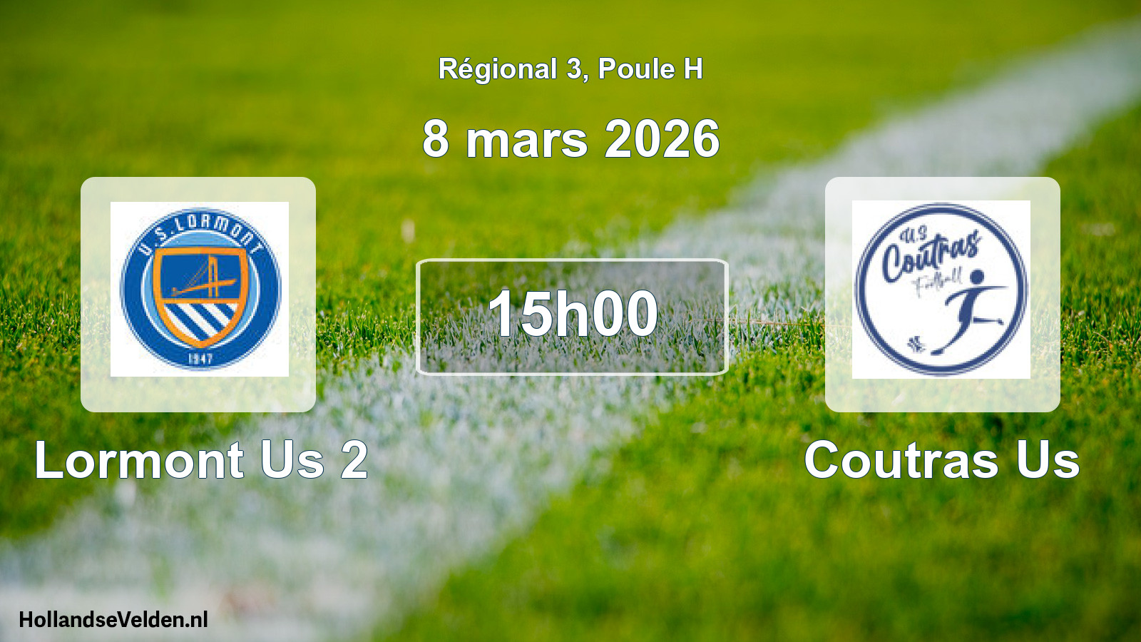 Geplande wedstrijd: Lormont Us 2 - Coutras Us (8 mars 2026)