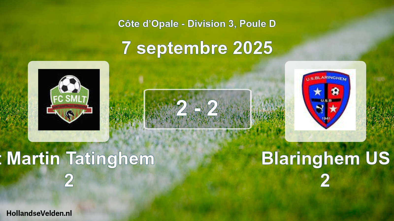Match joué: St Martin Tatinghem 2 - Blaringhem US 2 2 - 2 (7 septembre 2025)
