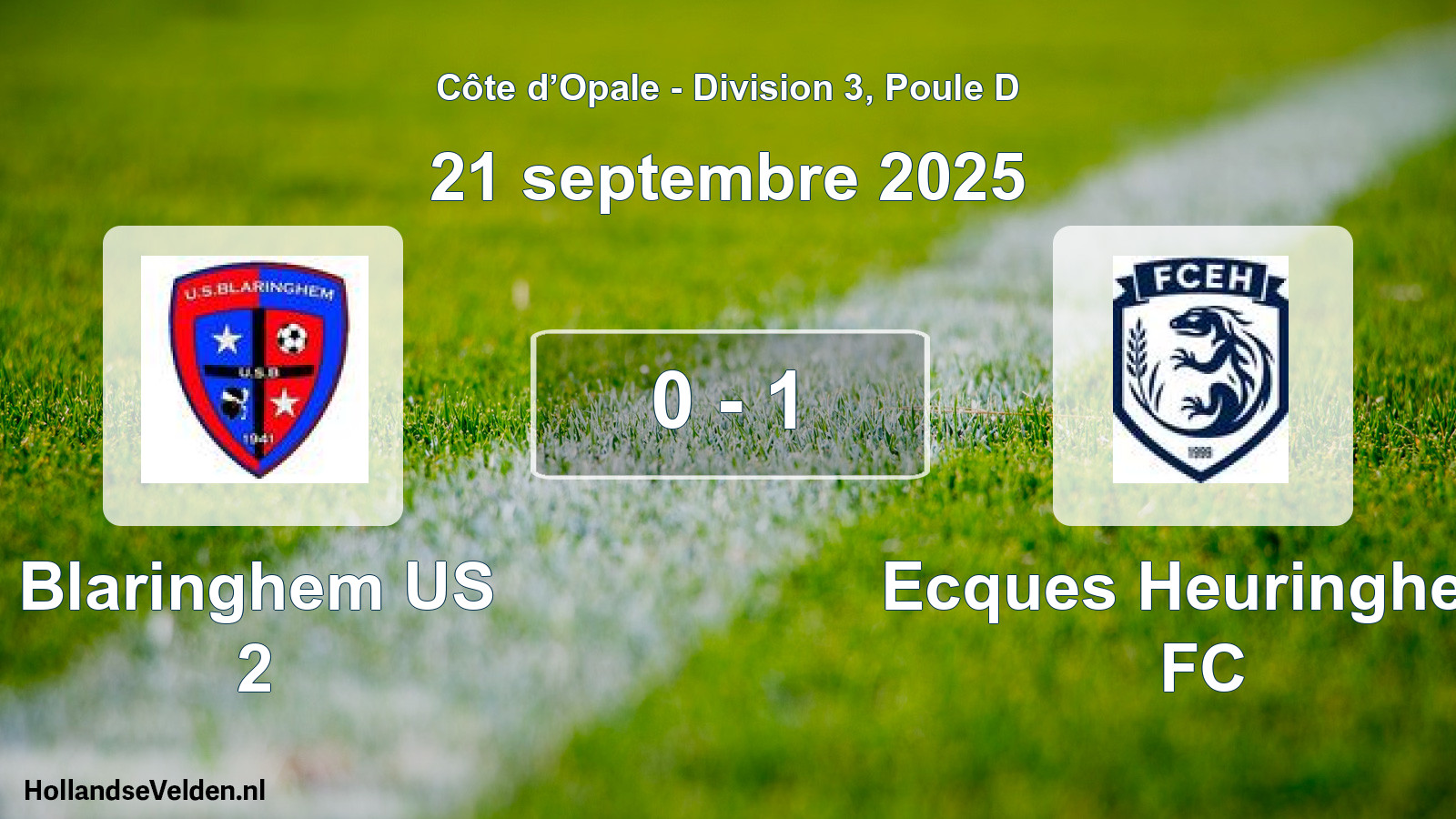 Total number of matches played: Blaringhem US 2 - Ecques Heuringhem FC 0 - 1 (21 September 2025)