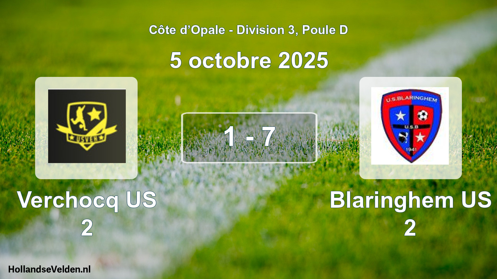 Match joué: Verchocq US 2 - Blaringhem US 2 1 - 7 (5 octobre 2025)